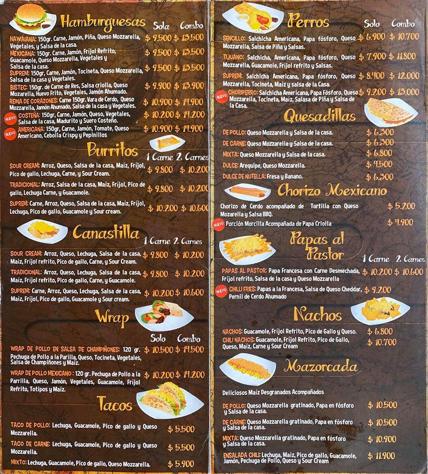 Chili shop peppers menu