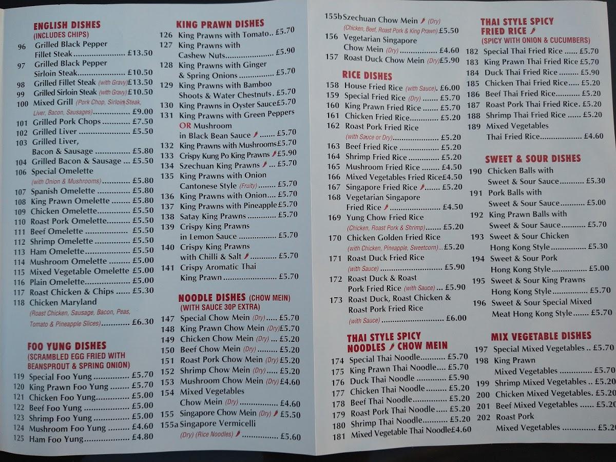 Menu At New King Wah Fast Food Swadlincote   Reec Menu New King Wah 