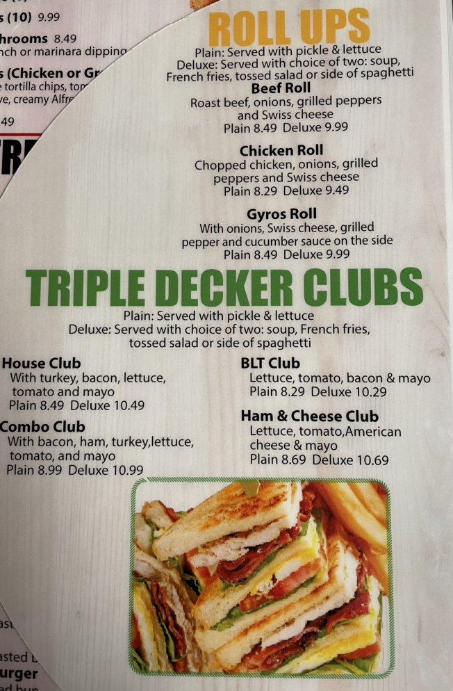 Menu at Vienna Diner restaurant, Vienna