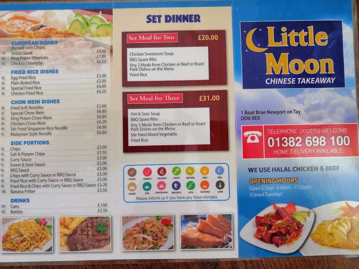 Menu at little moon restaurant, NewportonTay