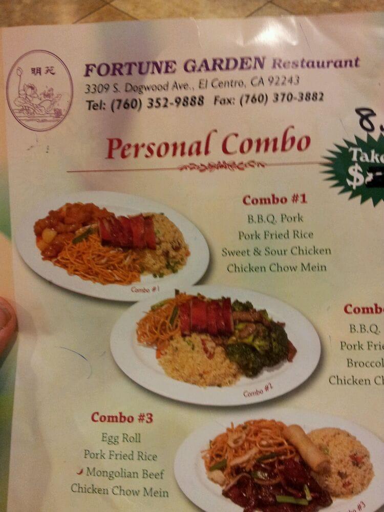 Menu at Fortune Garden restaurant, El Centro