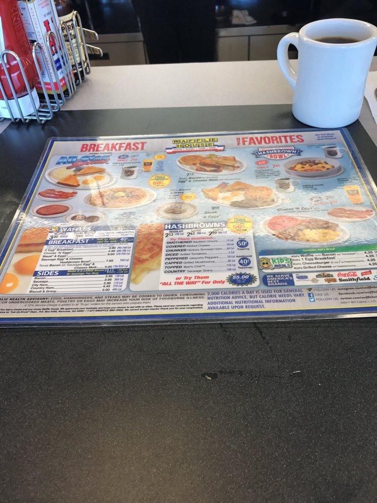 Menu at Waffle House restaurant, Norfolk, Ingleside Rd