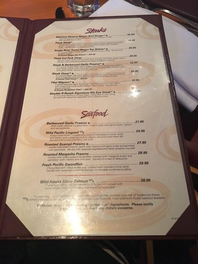 Carta de parrilla Anthony's Hearthfire Grill, Bellingham, Bellingham
