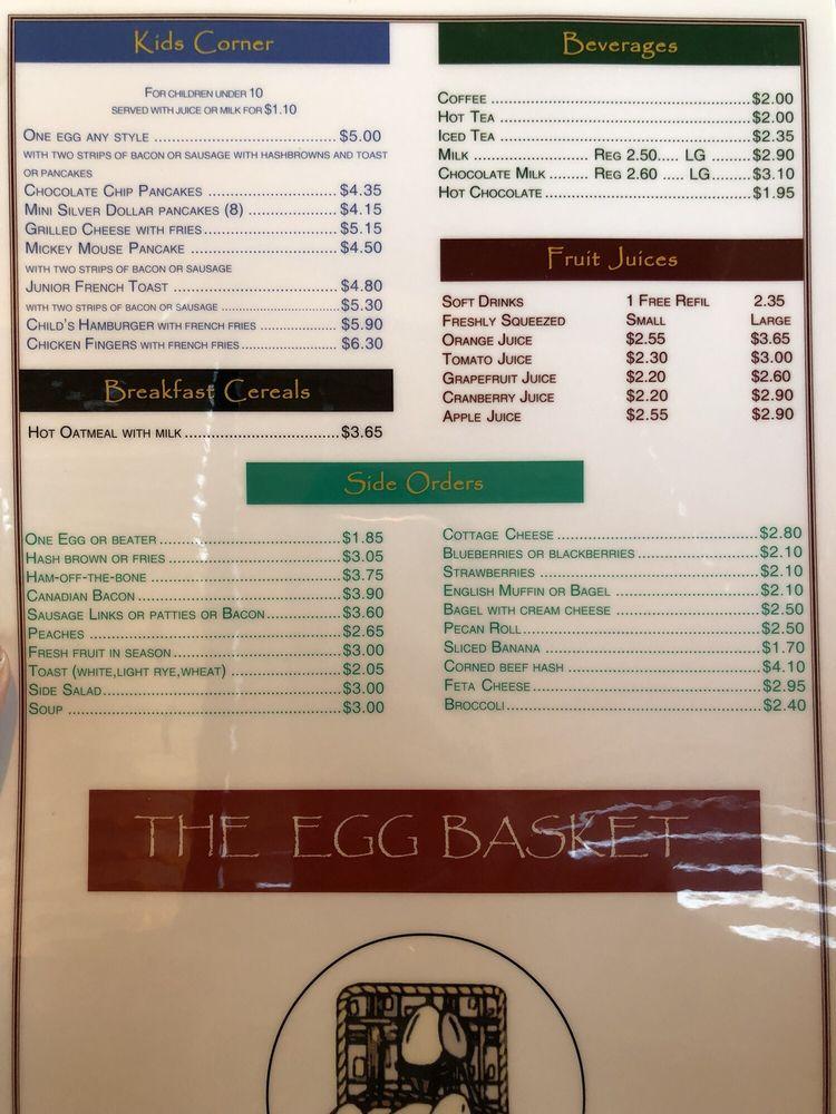Menu at Egg Basket Pancake House restaurant, Streamwood