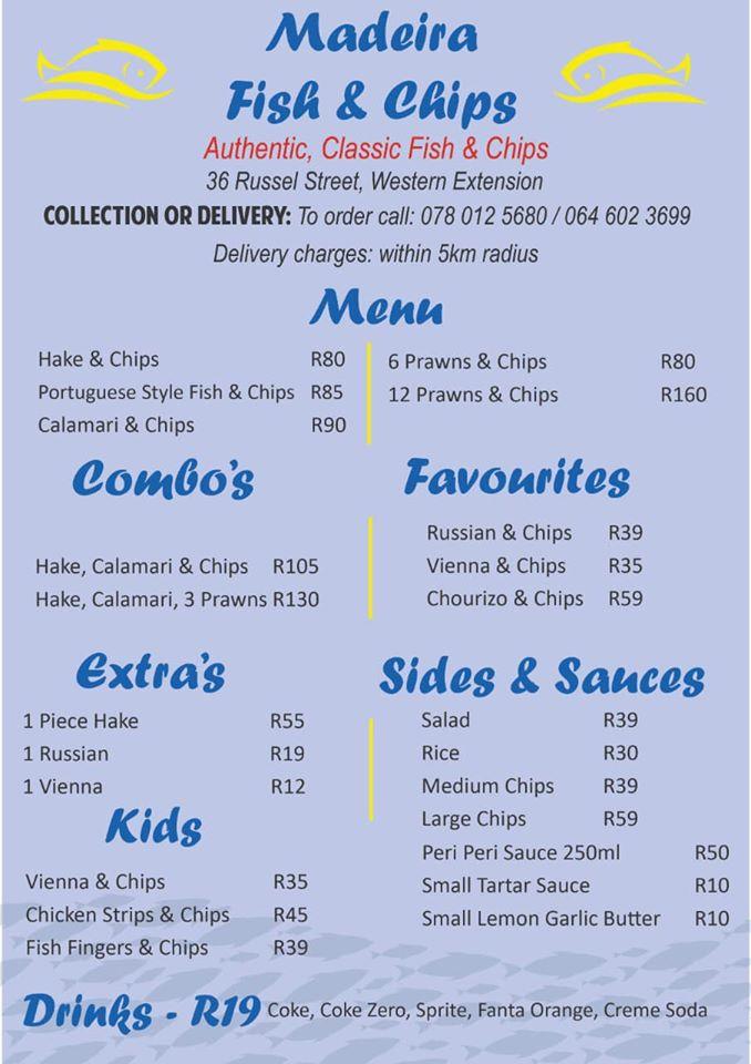 Menu at Villa Funchal Grill and Beer Garden restaurant, Benoni, 36