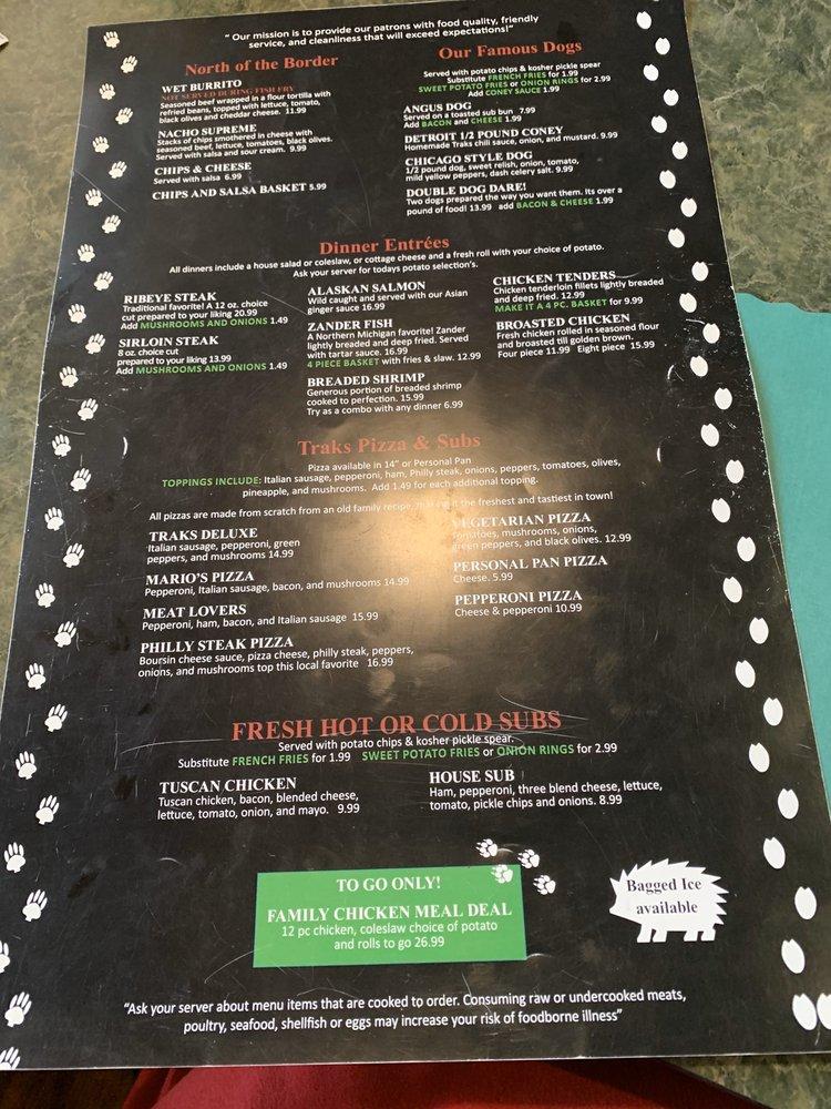 Menu at Traks Bar & Grill, Brethren