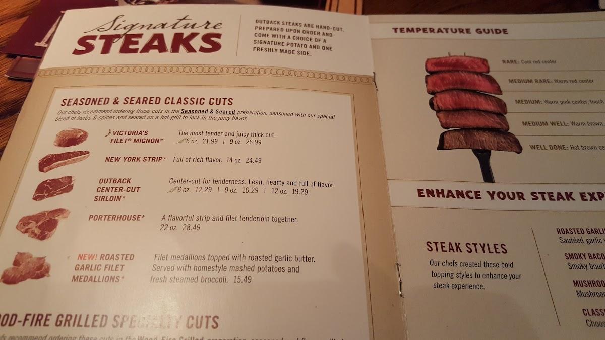 Outback deals menu price