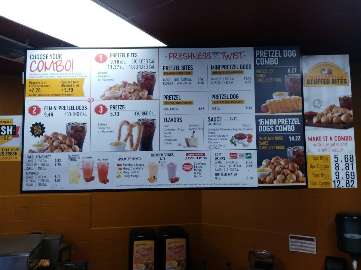 Menu at Pretzelmaker, El Paso, 6101 Gateway Blvd W D 7