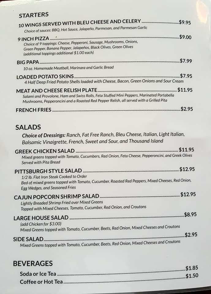 Menu at Conestoga Grill pub & bar, Canton