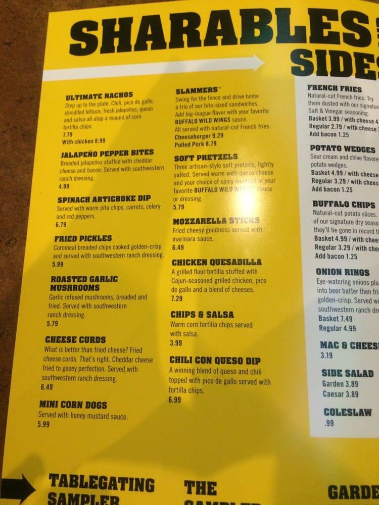 Menu at Buffalo Wild Wings pub & bar, Alamogordo