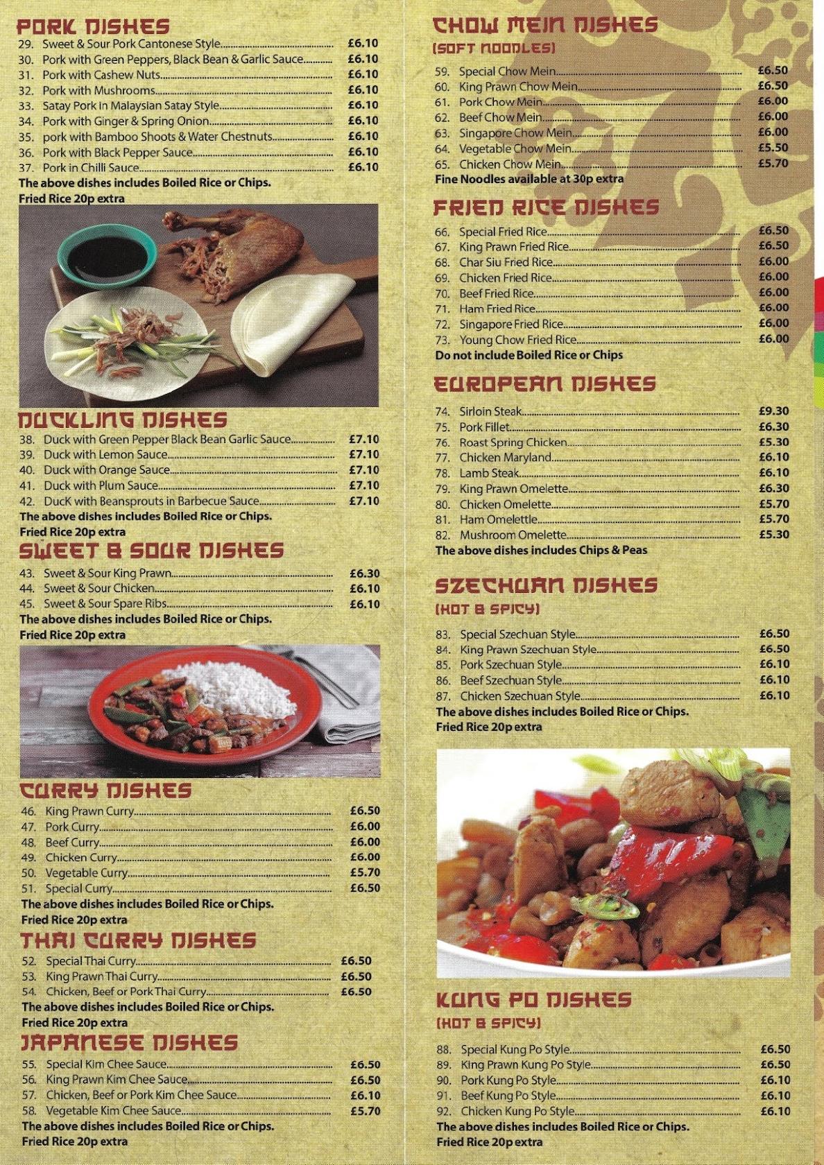 Menu At Lee Garden Restaurant, Newry