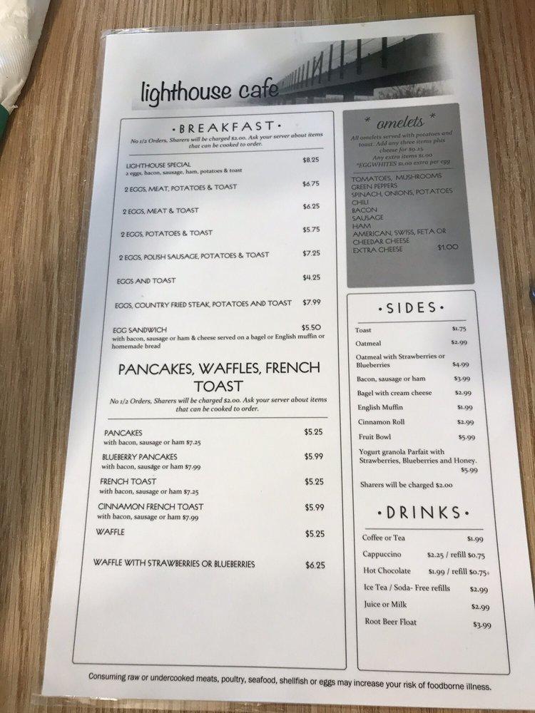 Menu at Lighthouse Cafe, Port Austin, 44 W Spring St