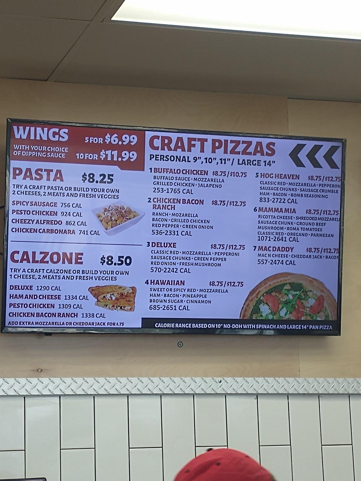 Menu at Rapid Fired Pizza pizzeria, Universal City