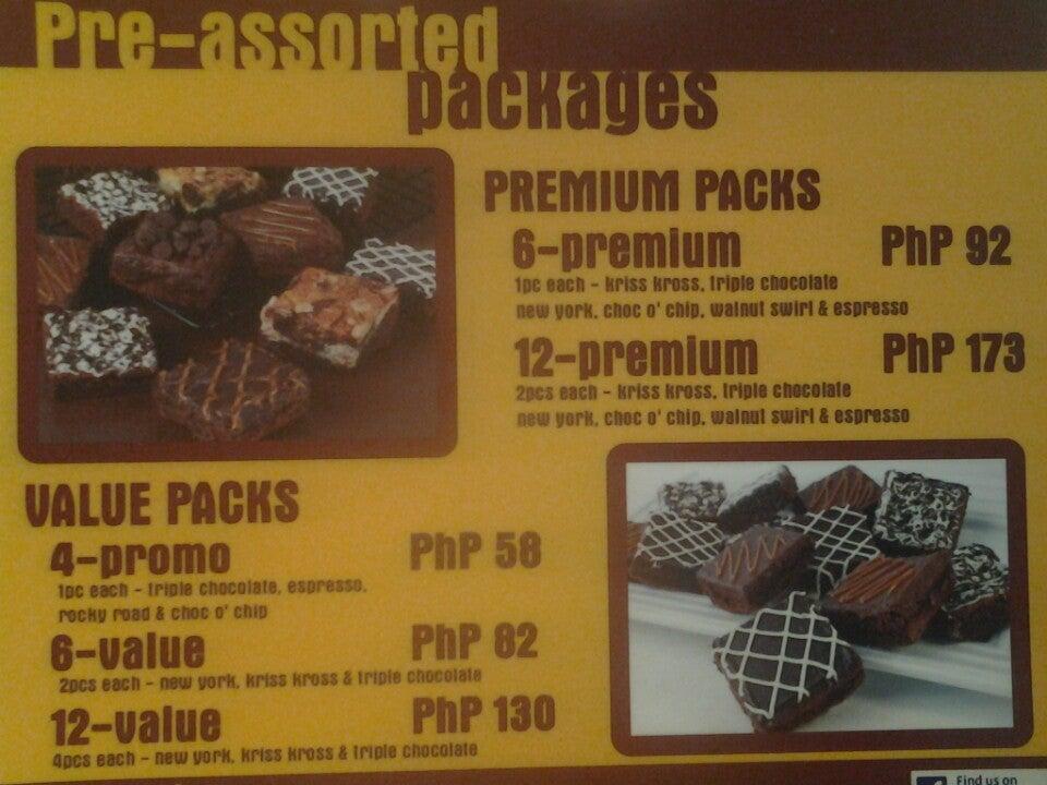 Menu at Brownies Unlimited SM Megamall 1 desserts, Mandaluyong