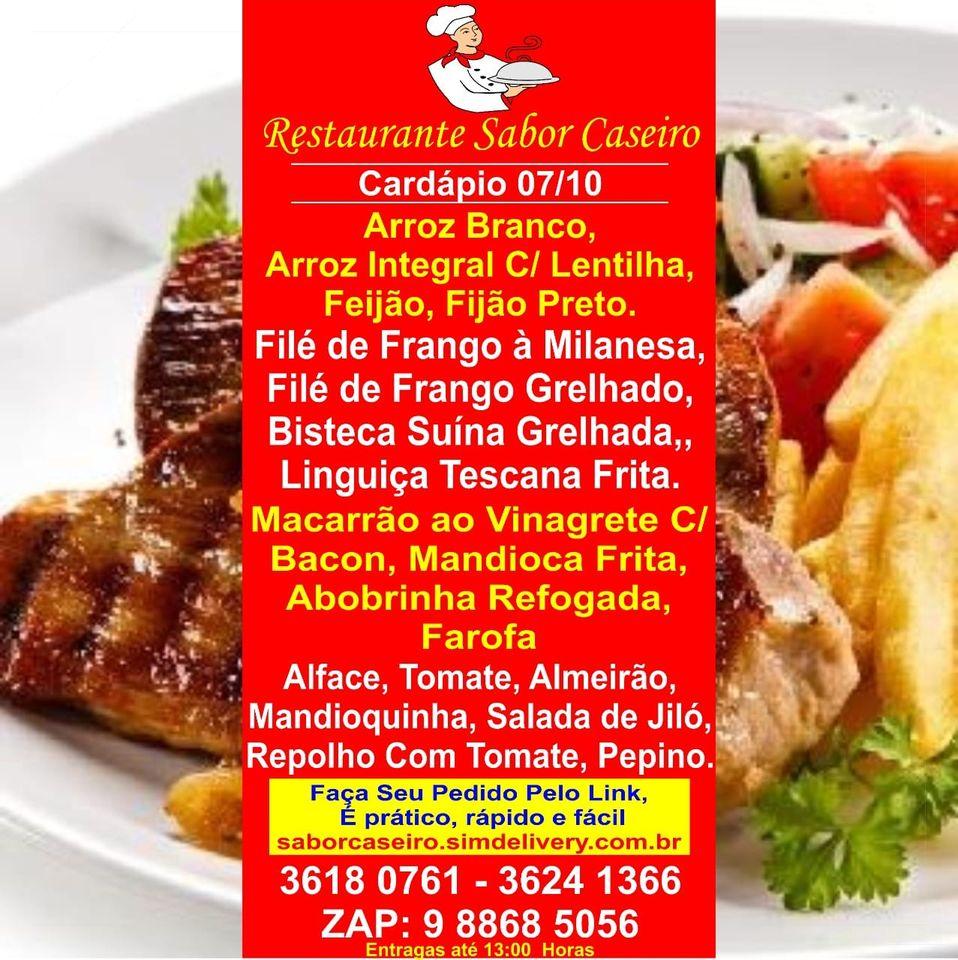 Restaurante Sabor Caseiro cardápio