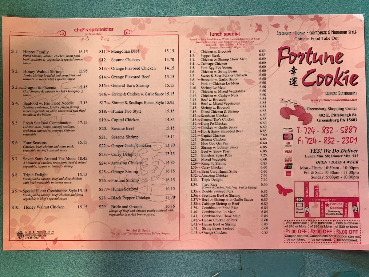 Menu fortune cookie druid hills atlanta restaurant emory sign please