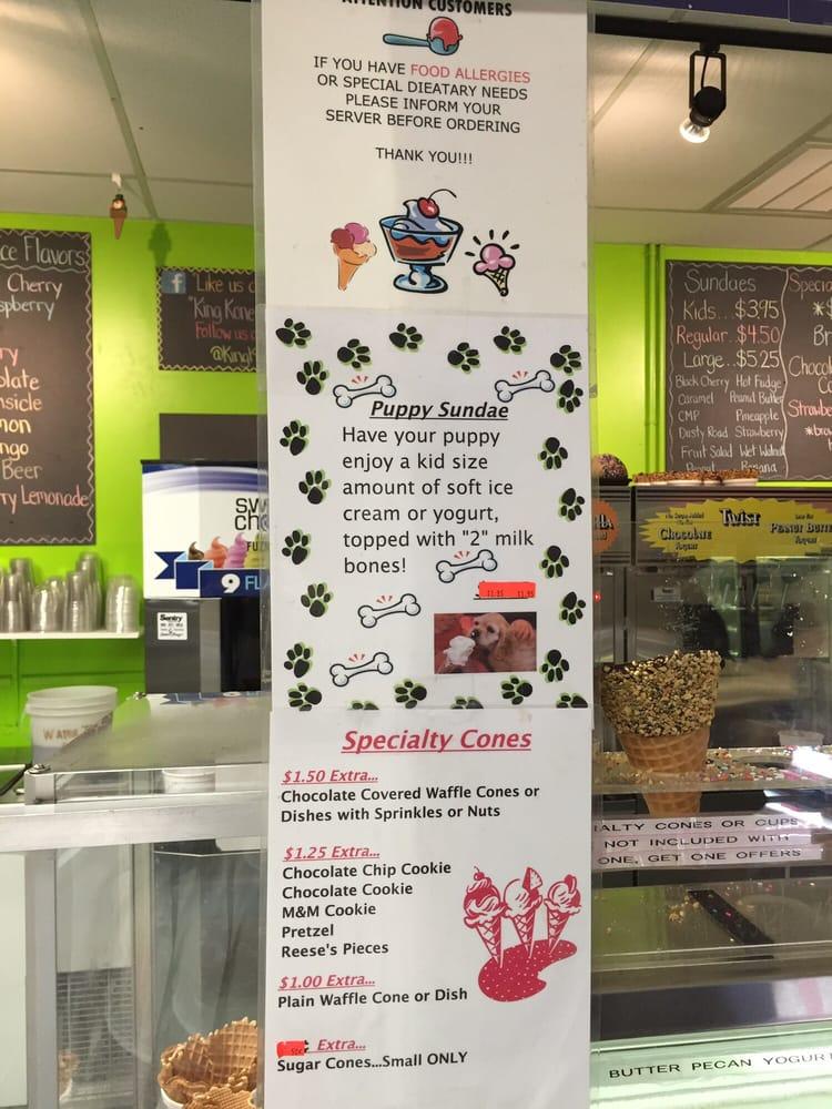 Carta del restaurante King Kone & the Jungle Kafe, Whitehall, Springmill Rd