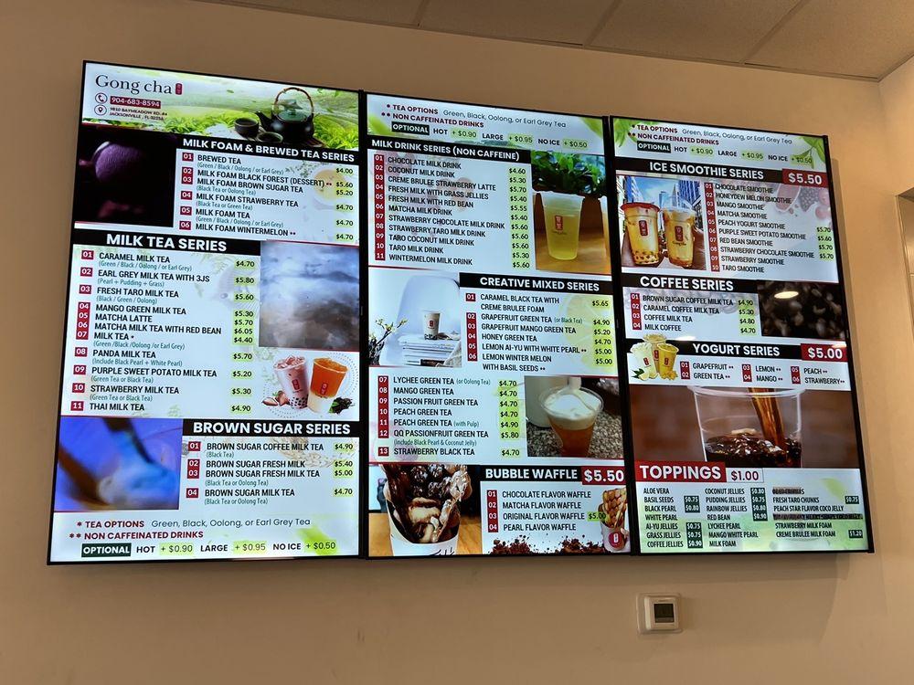 Menu at Gong Cha, Jacksonville
