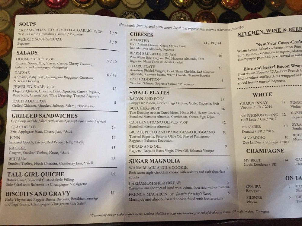 Menu at The Broadway Wine Merchants pub & bar, Eugene, 17 Oakway Center