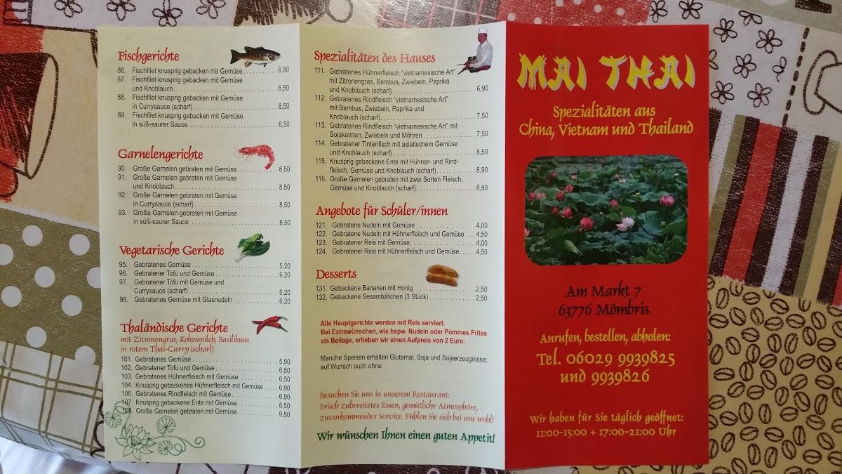 Menu au Mai Thai Spezialitäten aus China, Vietnam und Thailand in ...