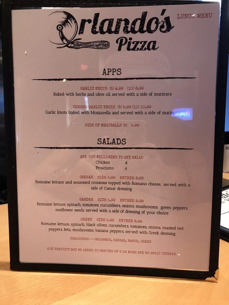 Menu at Orlando's Pizza Mt Pleasant pizzeria, Mount Pleasant