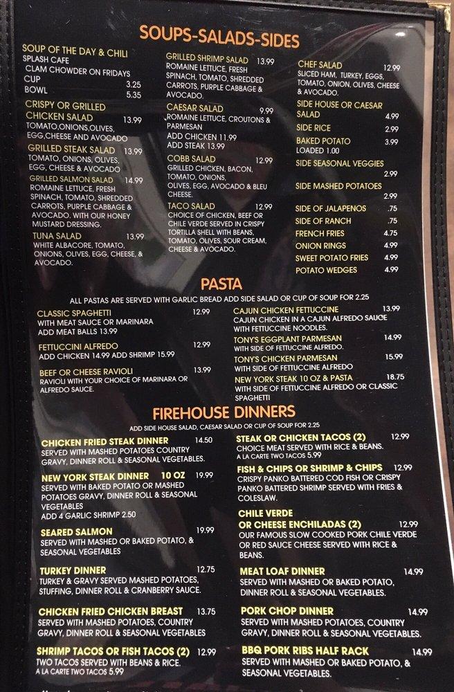 Menu at Tony's Firehouse Restaurant, Shafter