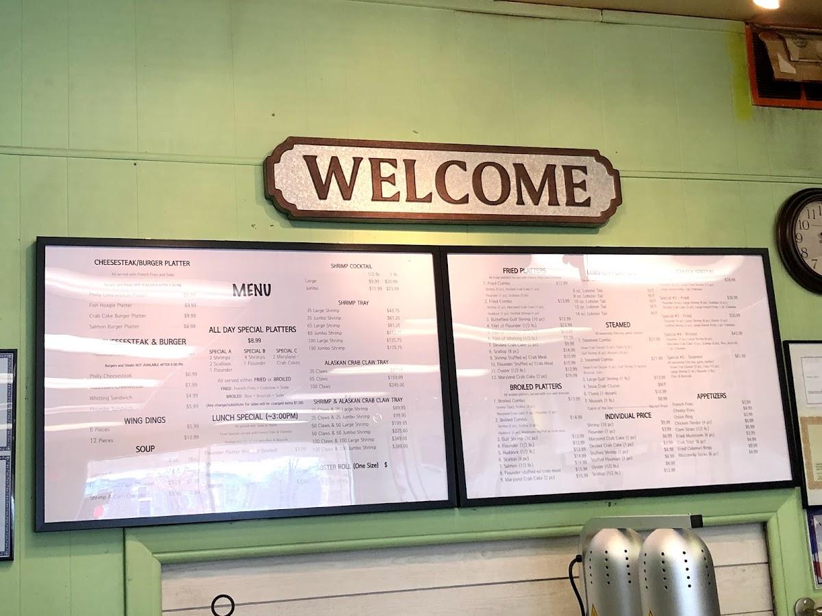 Menu at Lobster Claw & Deli fast food, East Norriton