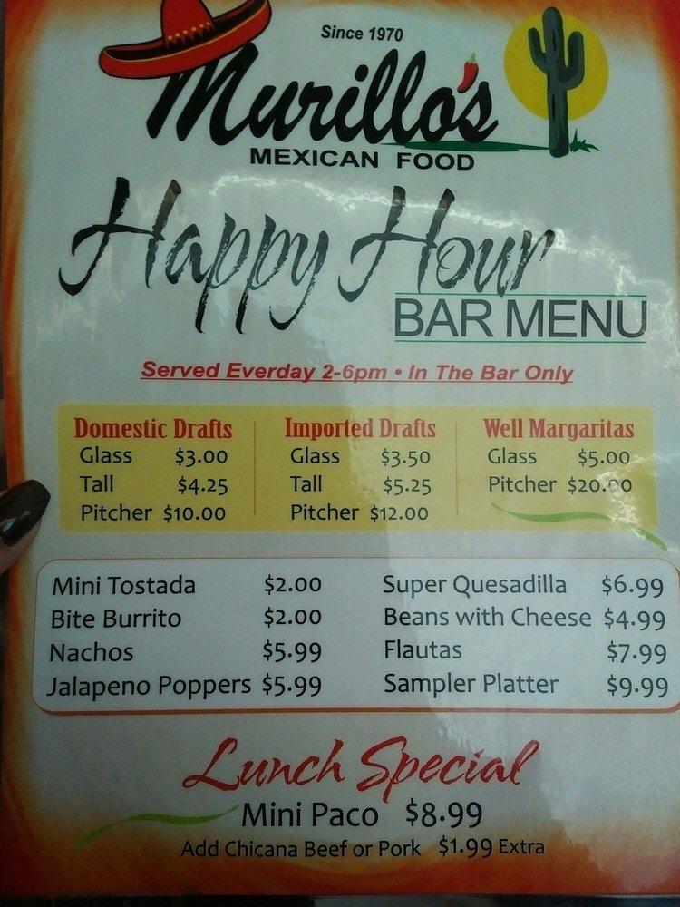 Menu at Murillo's Mexican Food -Monte Vista restaurant, Vacaville, E ...