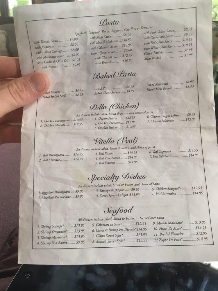 Menu at Steve's Pizzeria, Easton, S Greenwood Ave