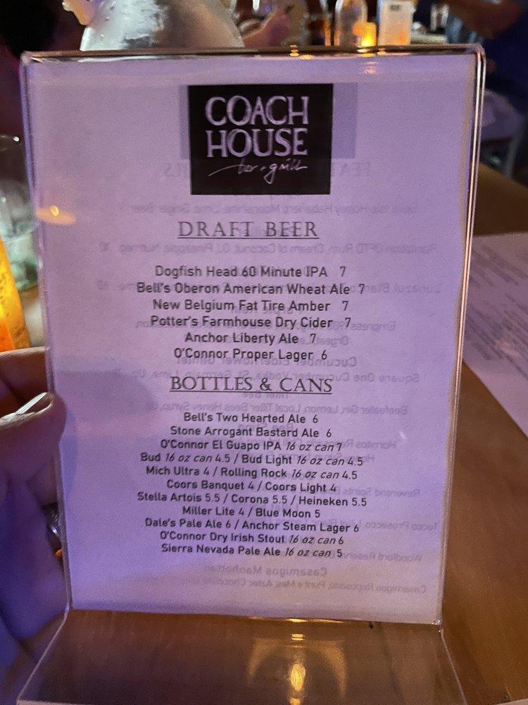 Menu at Coach House Bar & Grill, Norfolk