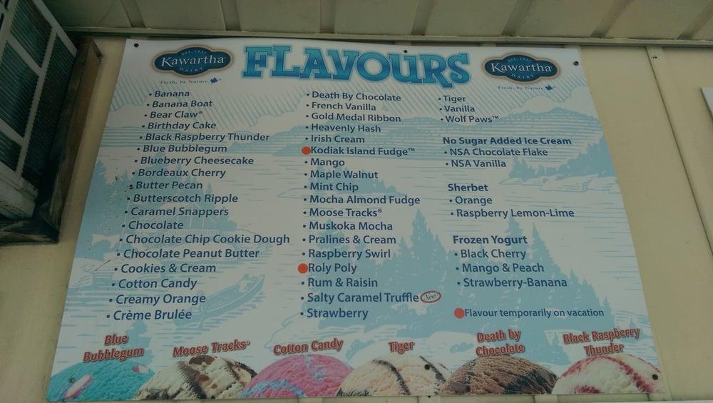 Menu at Kawartha Dairy Lindsay, Lindsay, 71 Russell St W