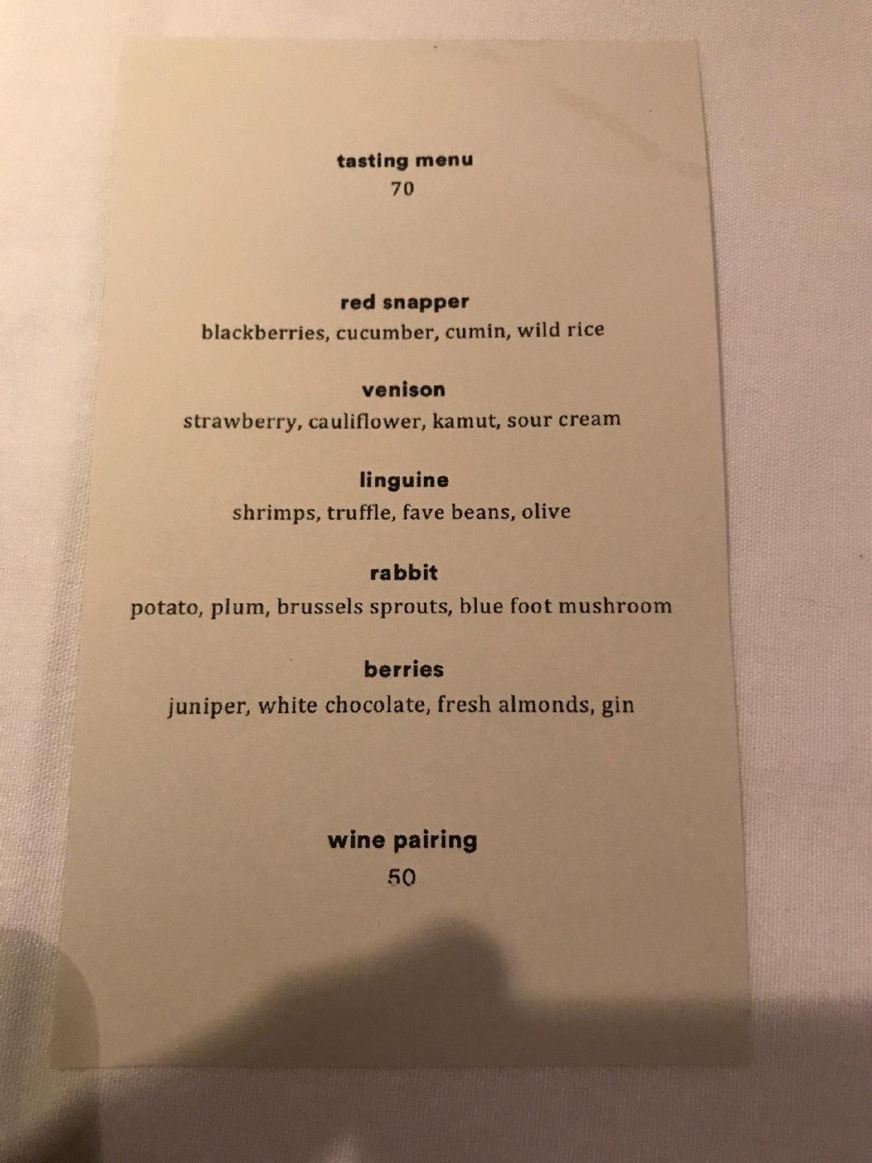 Menu au BOUILLON BILK restaurant, Montréal