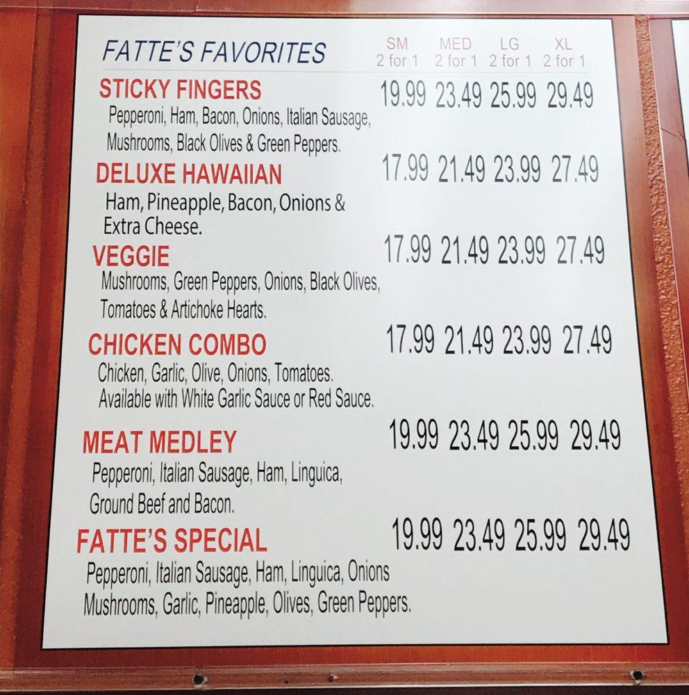 Menu at Fatte's Pizza of Simi Valley pizzeria, Simi Valley, 605 E Los