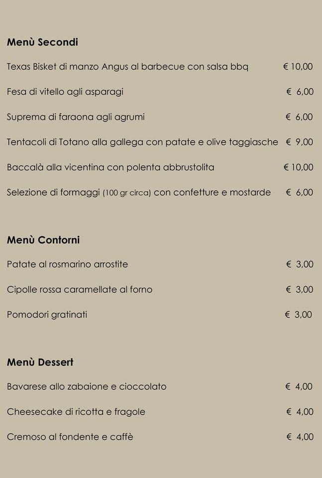 Menu di Ristorante Da Aldo 