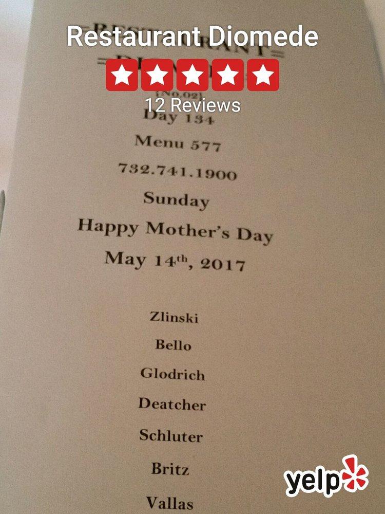 Menu at Restaurant Diomede, Little Silver