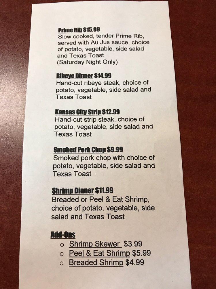Menu at Katarina's Homestyle Cafe, Pilot Grove