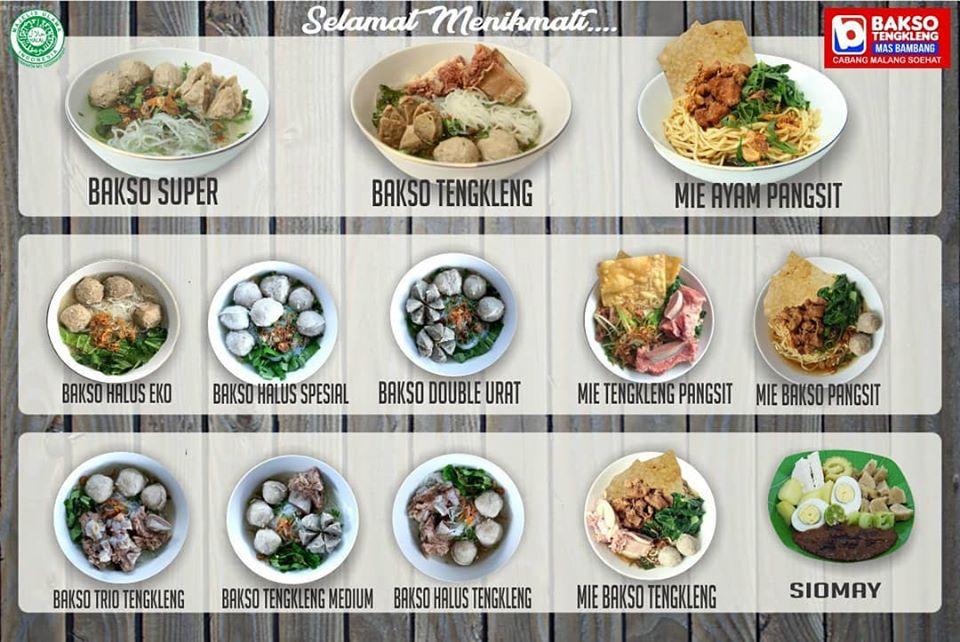 Menu At Bakso Tengkleng Mas Bambang Soehat Malang Restaurant Malang