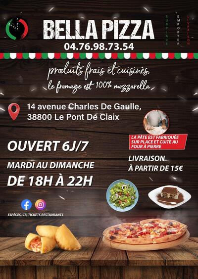 photo de Pizzeria BELLA PIZZA livraison, emporté et sur place le midi