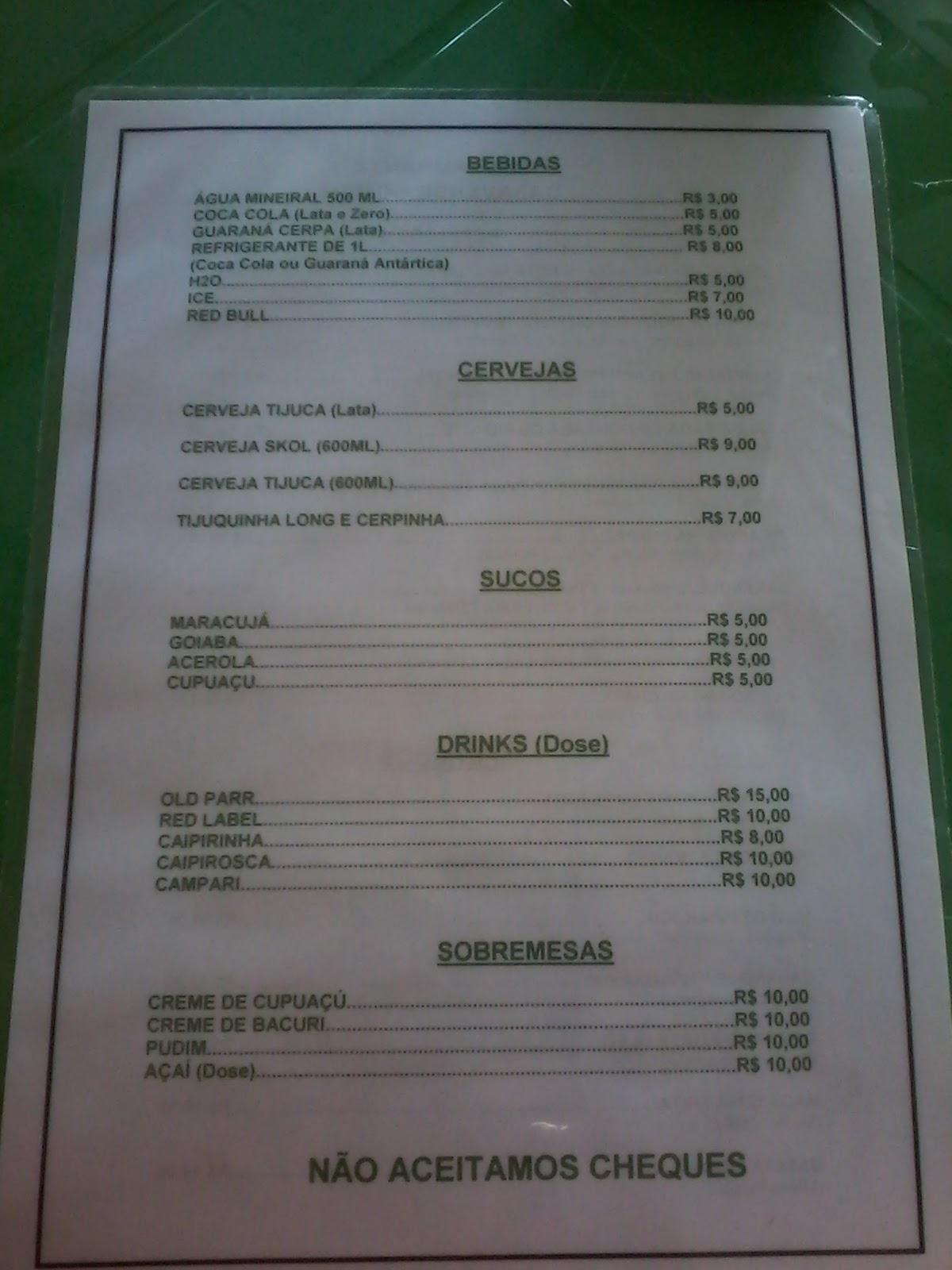 Restaurante Casaverde cardápio