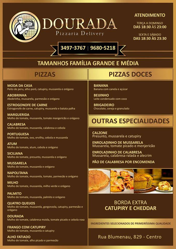 Pizzaria Dourada cardápio