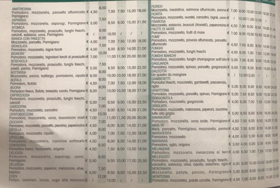 Menu di Speedy Pizza Formigine 