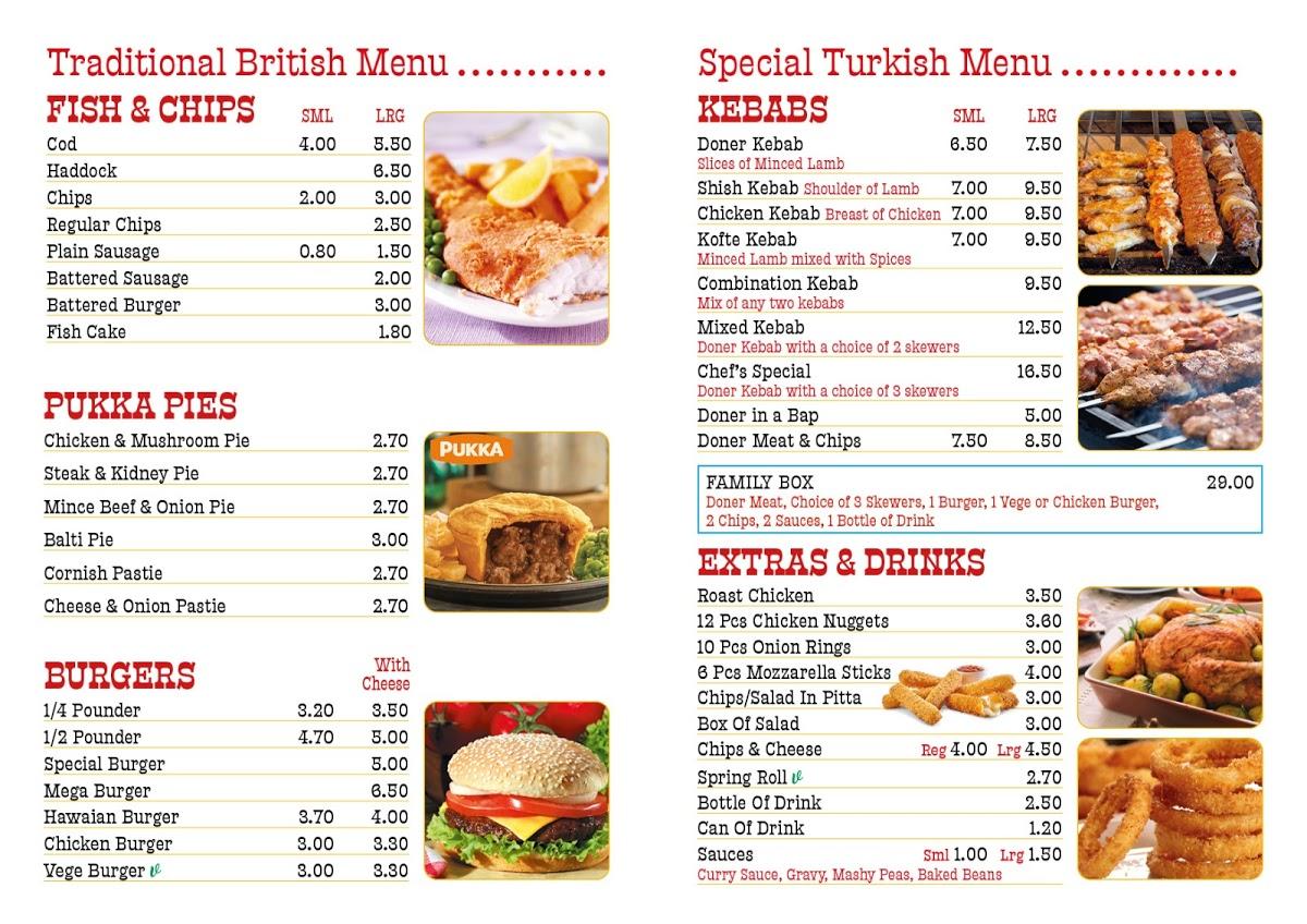 Menu at Angel Fish Bar, Kington