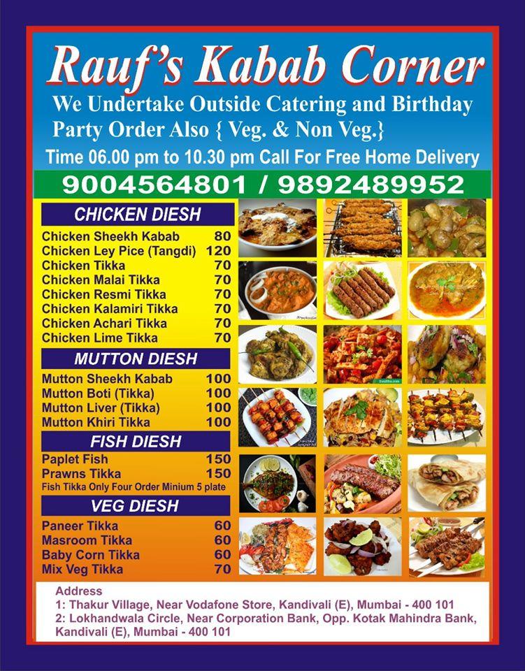 Menu at RAUF KABAB, Mumbai