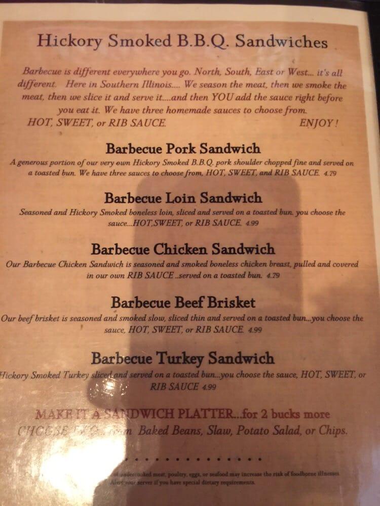 Menu at BarBQ Barn, Harrisburg