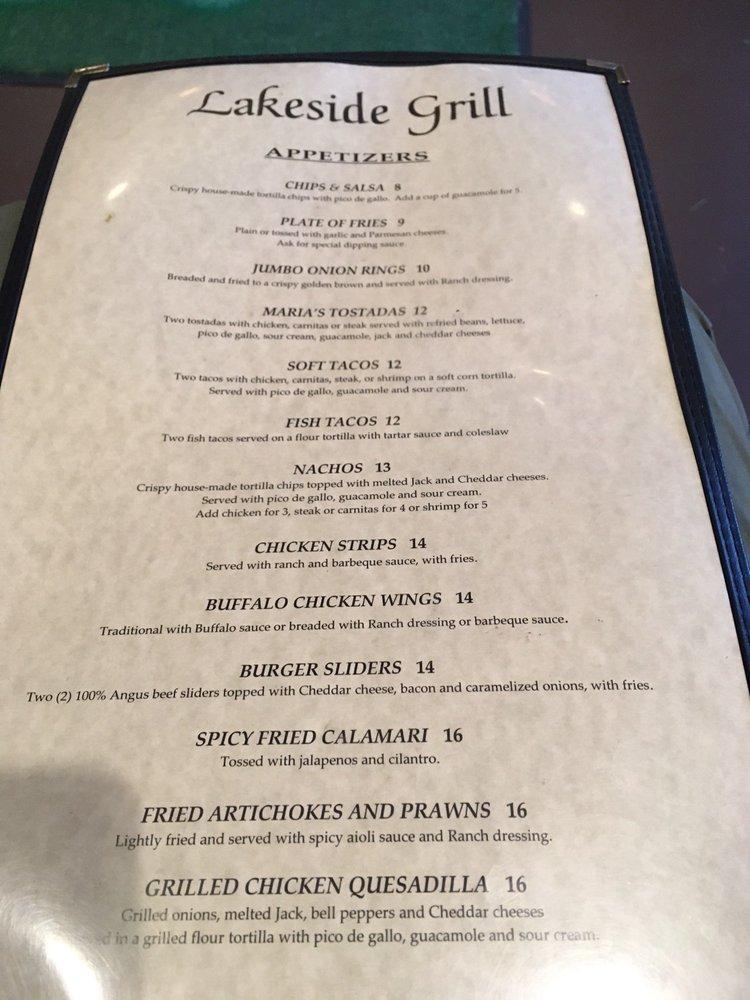 Menu at Lakeside Grill Vintners Golf Club, Yountville