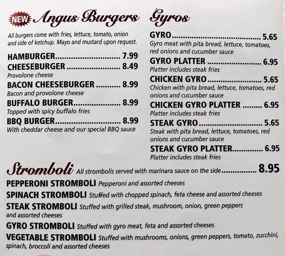 Menu at Little Nippers 2 pizzeria, Pittsburgh