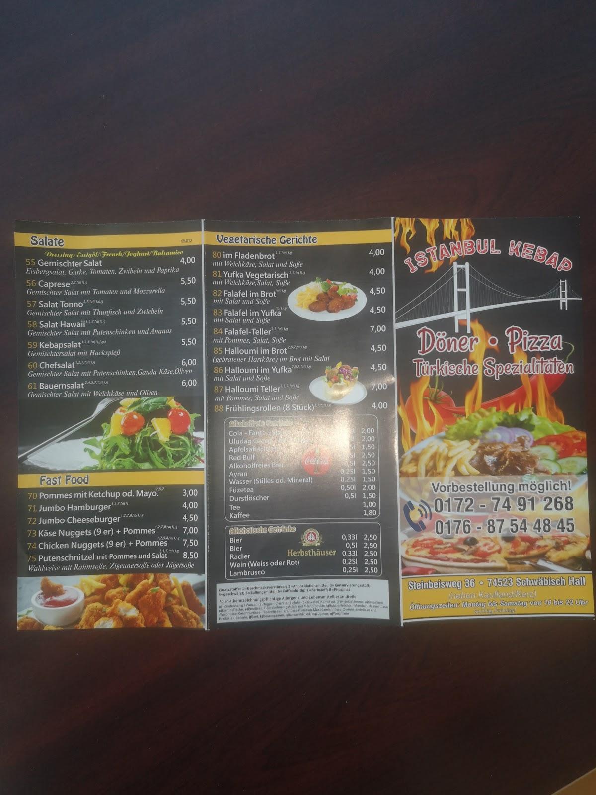 Speisekarte von Istanbul DönerKebapPizza Haus, Schwäbisch Hall