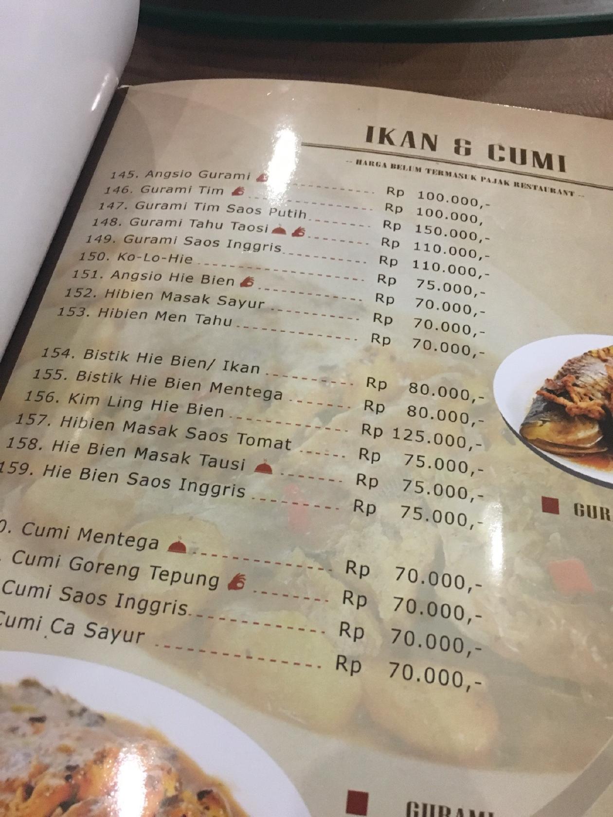 Menu Halim Restaurant