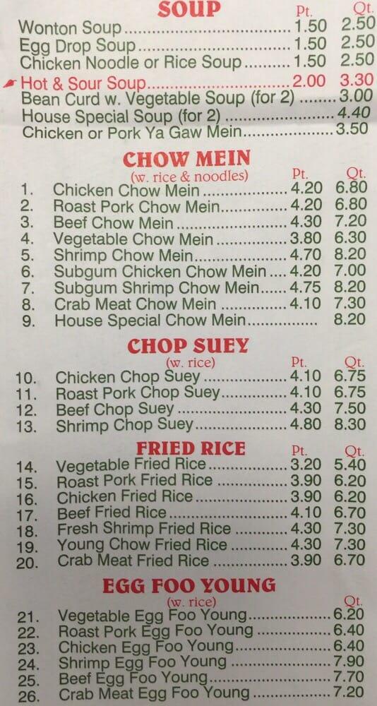 Menu at Happy Wok restaurant, Wilmington