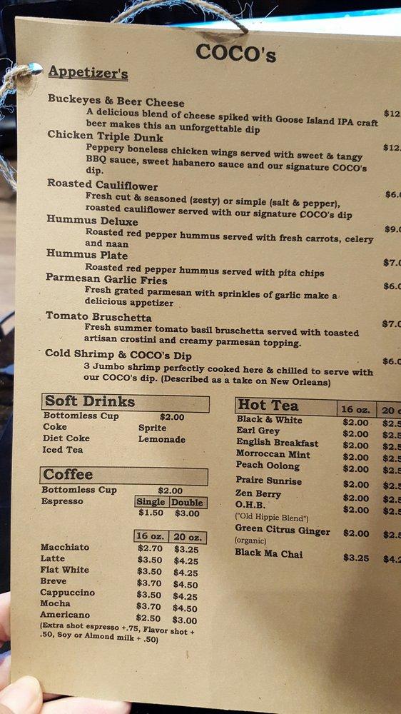 Menu at Coco's Cafe and Wine Bar, Lawrenceville